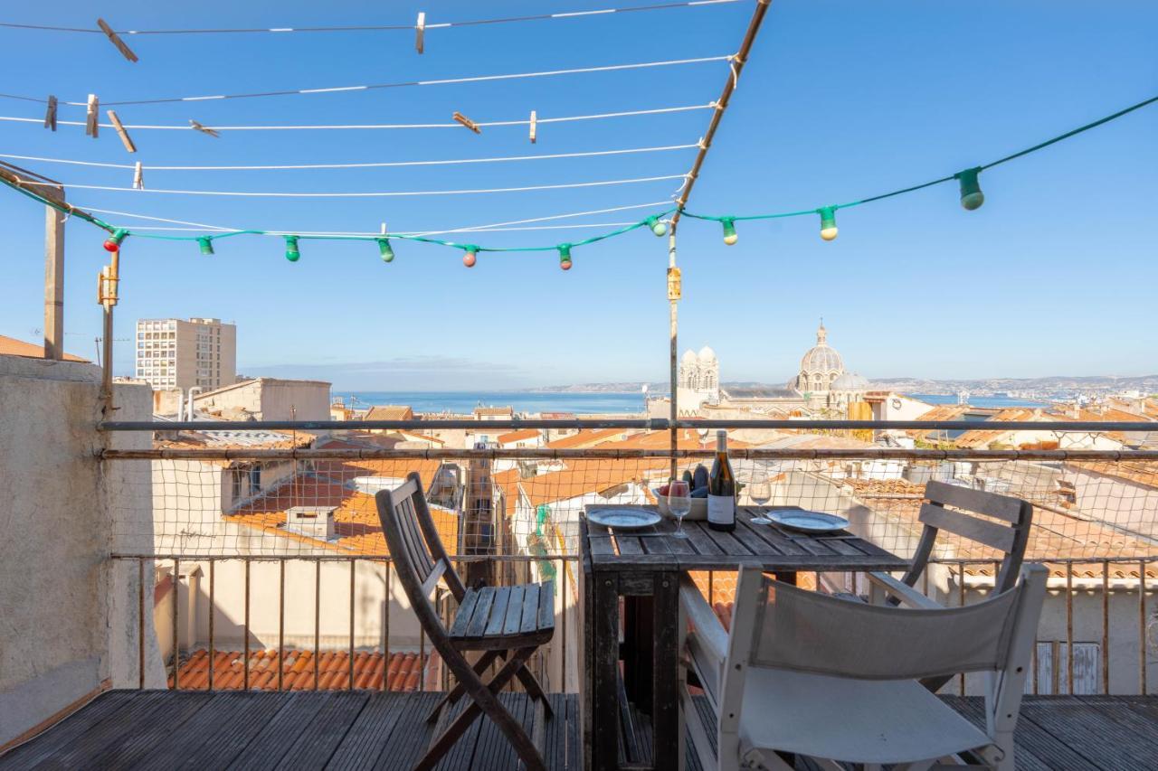 Terrasse Vue Mer & Quartier Historique Vieux Port Marseille Bagian luar foto